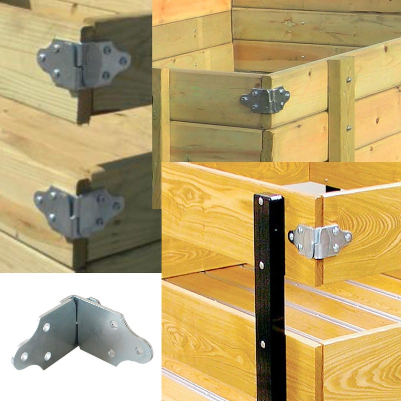 X-Haibei 8 Pack Trailer Stake Rack Corner Connector Brackets Straight Wood Sides Latch Rack Set - Image 5